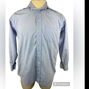 Burberrys Light Blue Pinstripe Long Sleeve Dress Shirt Men’s 16-34